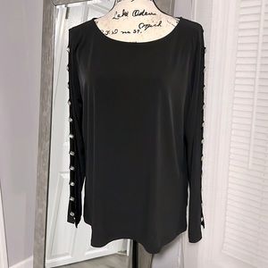Rhinestones and cut out Long sleeve top